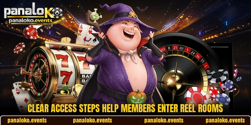 Clear access steps help members enter reel rooms