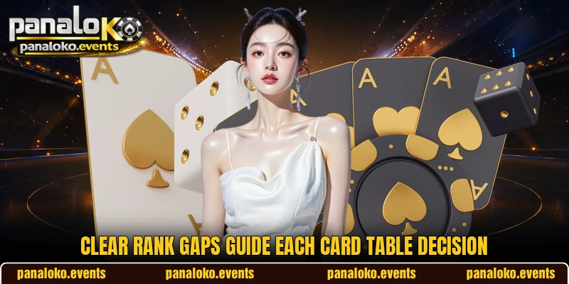 Clear rank gaps guide each card table decision