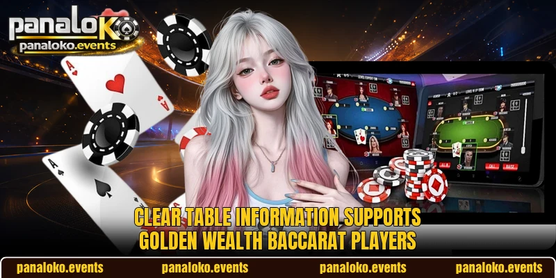 Clear table information supports Golden Wealth Baccarat players