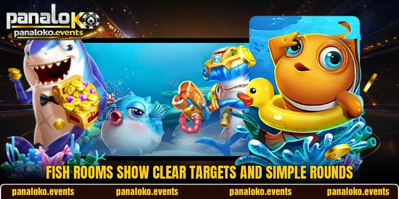 Fish rooms show clear targets and simple rounds