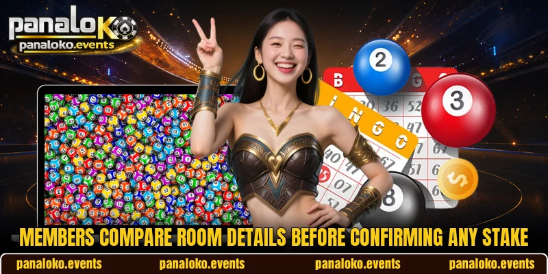 Members compare room details before confirming any stake