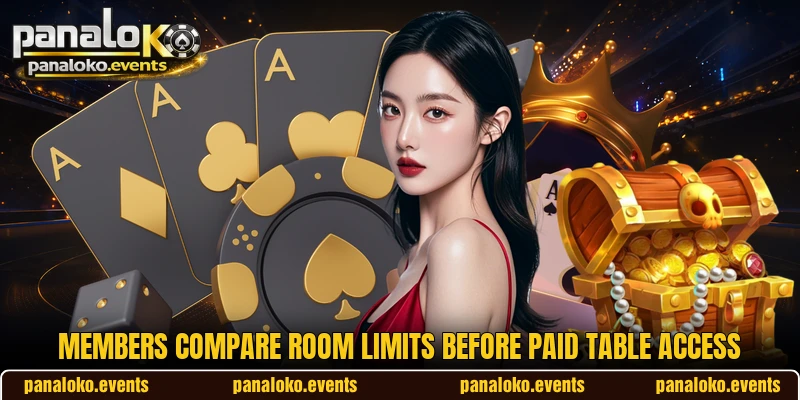Members compare room limits before paid table access