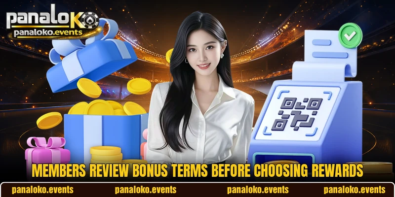 Members review bonus terms before choosing rewards