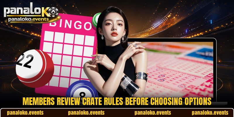 Members review crate rules before choosing options