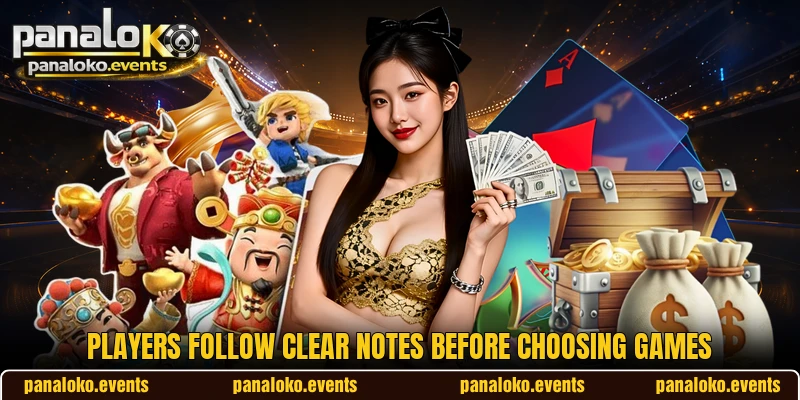 Players follow clear notes before choosing games