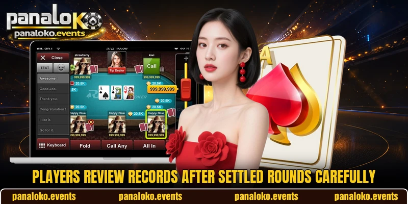 Players review records after settled rounds carefully