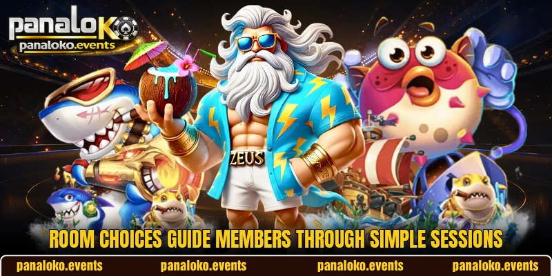 Room choices guide members through simple sessions